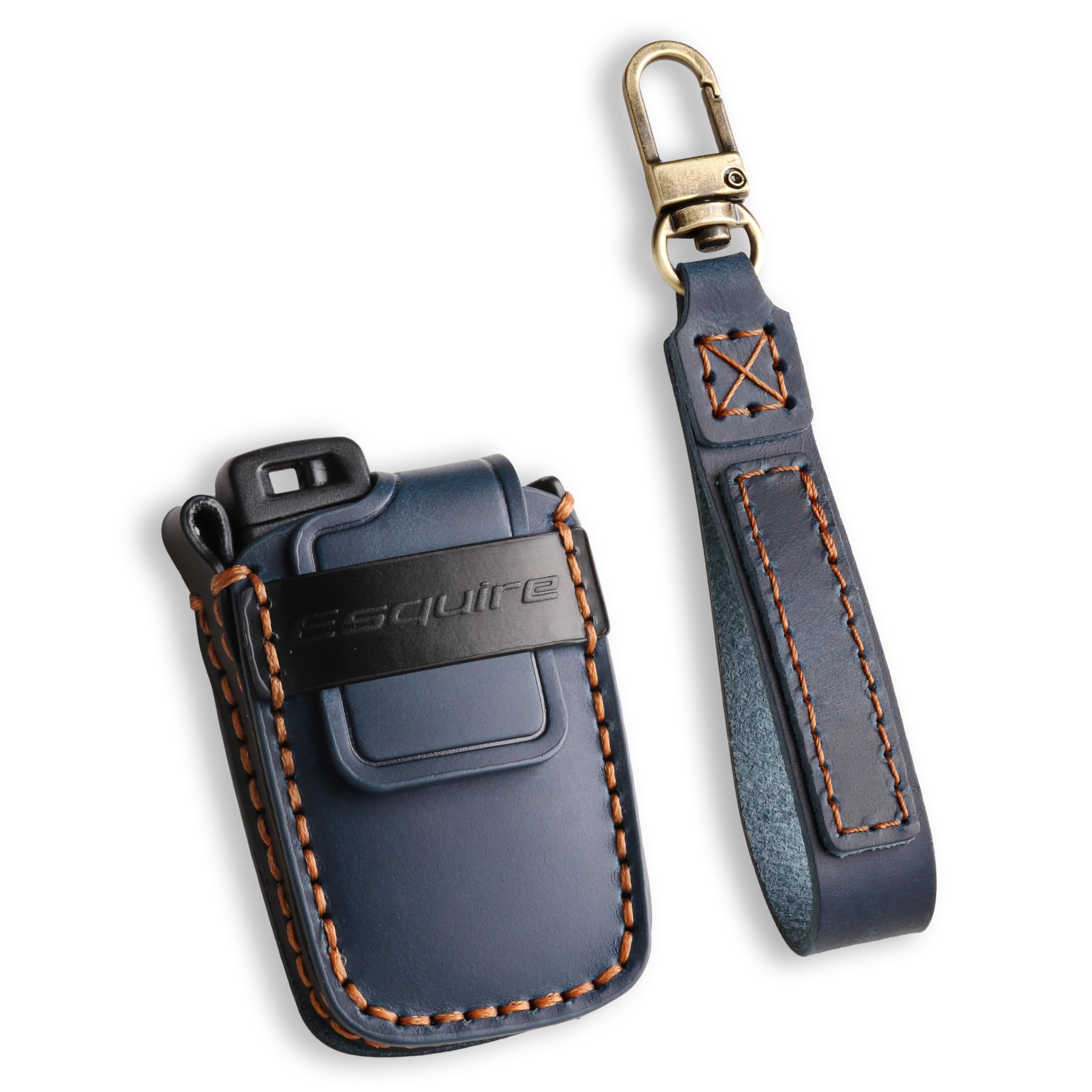 【LEXLEY 新型キーケース 登場】トヨタ エスクァイア 80系 専用 革 キーケース レザー キーカバー キーホルダー スマートキーケース ESQUIREロゴ付 カスタムキーケース（ブルー） エスクァイア 80系 ブルー