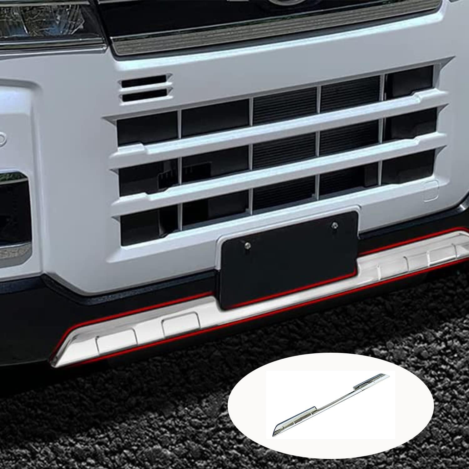 Daihatsu Новый Atley Heiset Cargo S700V S710V 2021.12~ Эксклюзивные декоративные элементы переднего бампера для предотвращения царапин под губой Прочные внешние аксессуары из нержавеющей стали (зеркально-серебристый), фото 6
