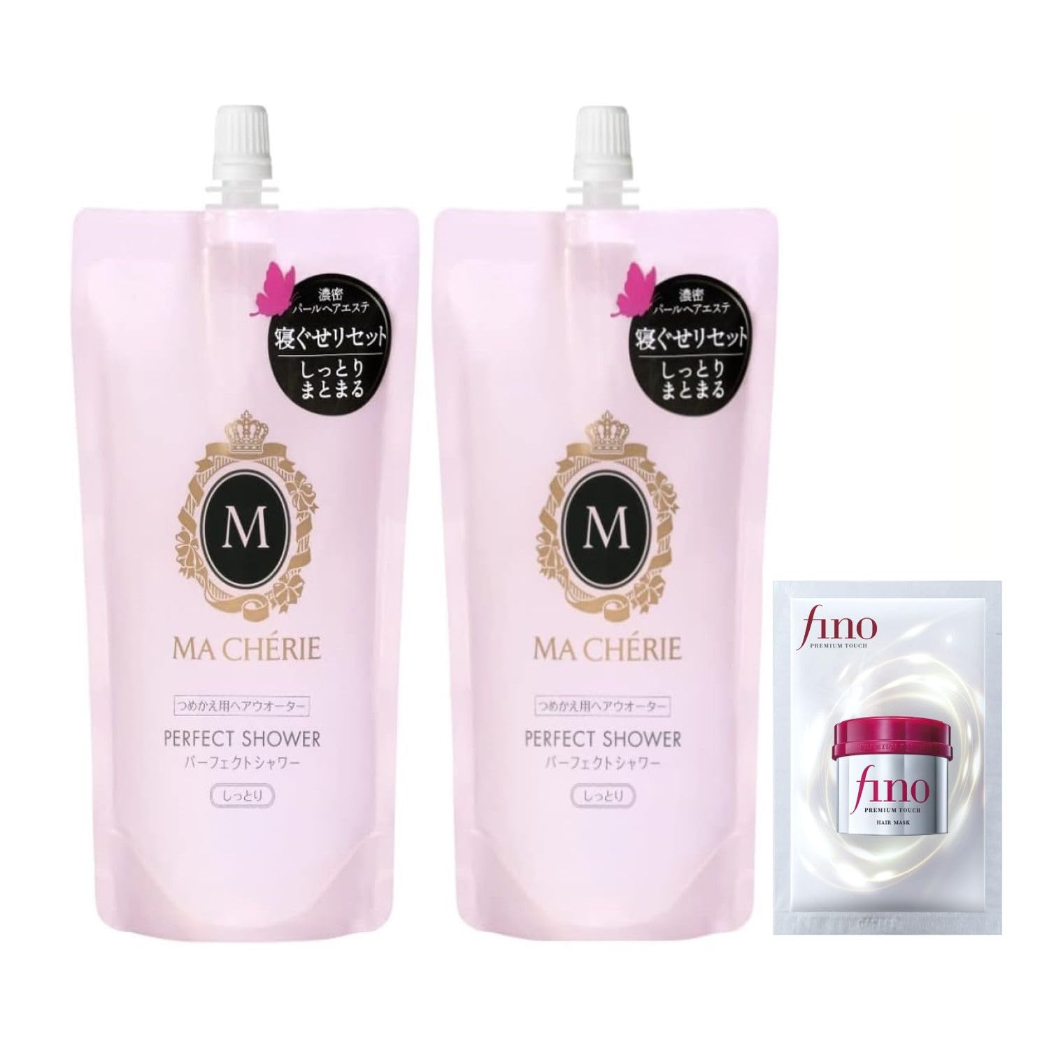 マシェリ MA CHERIE パーフェクトシャワー しっとり EX(ヘアウォーター)詰め替え 220mL×2個セット+サンプル しっとり リニューアル品 詰替×2