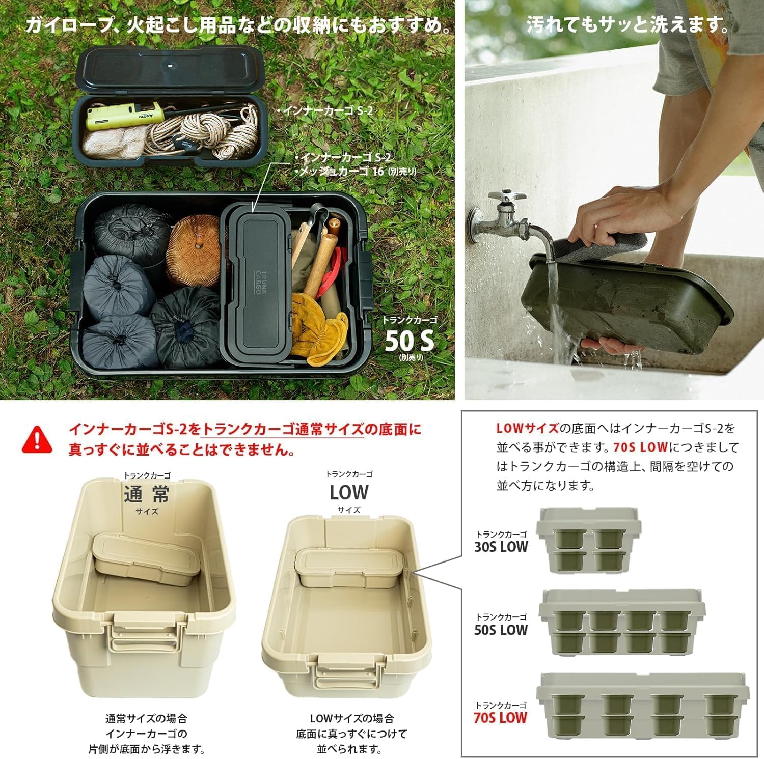 Сумка для хранения Squirrel (RISU) inner cargo S-2 черная, 1,9 л, комплект из 2 предметов, багажник для перевозки грузов, сделано в Японии, Коробка для хранения аксессуаров, чехол для рыболовных снастей для отдыха на открытом воздухе, черная, 1,9 л, комплект из 2 предметов, фото 7