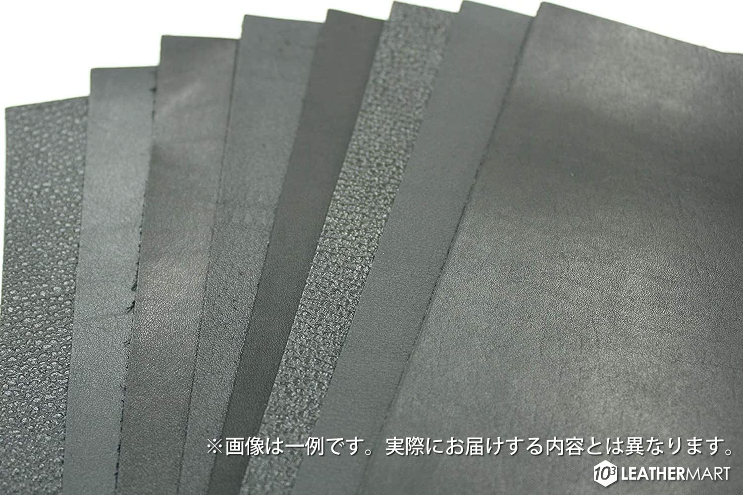 упаковка из обрезков кожи Leathermart Leather Craft объемом 10 кубиков (формат А4×8 листов, серия Black) Натуральная кожа Натуральная кожа формата А4×8 листов черного цвета, фото 3