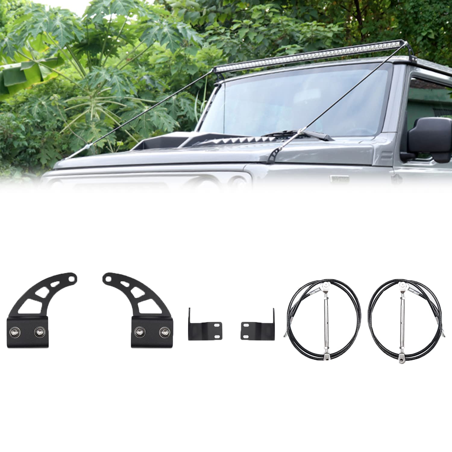 New Model Suzuki Jimny Rim Light Kit JB64 Jimny Sierra JB74 Nomad JC74 Jungle Protector Obstacle Removal Rope Forest Road Sabline Hood Protection Bracket Exterior Parts Accessory Custom Designed (Rim Rim Riser Kit