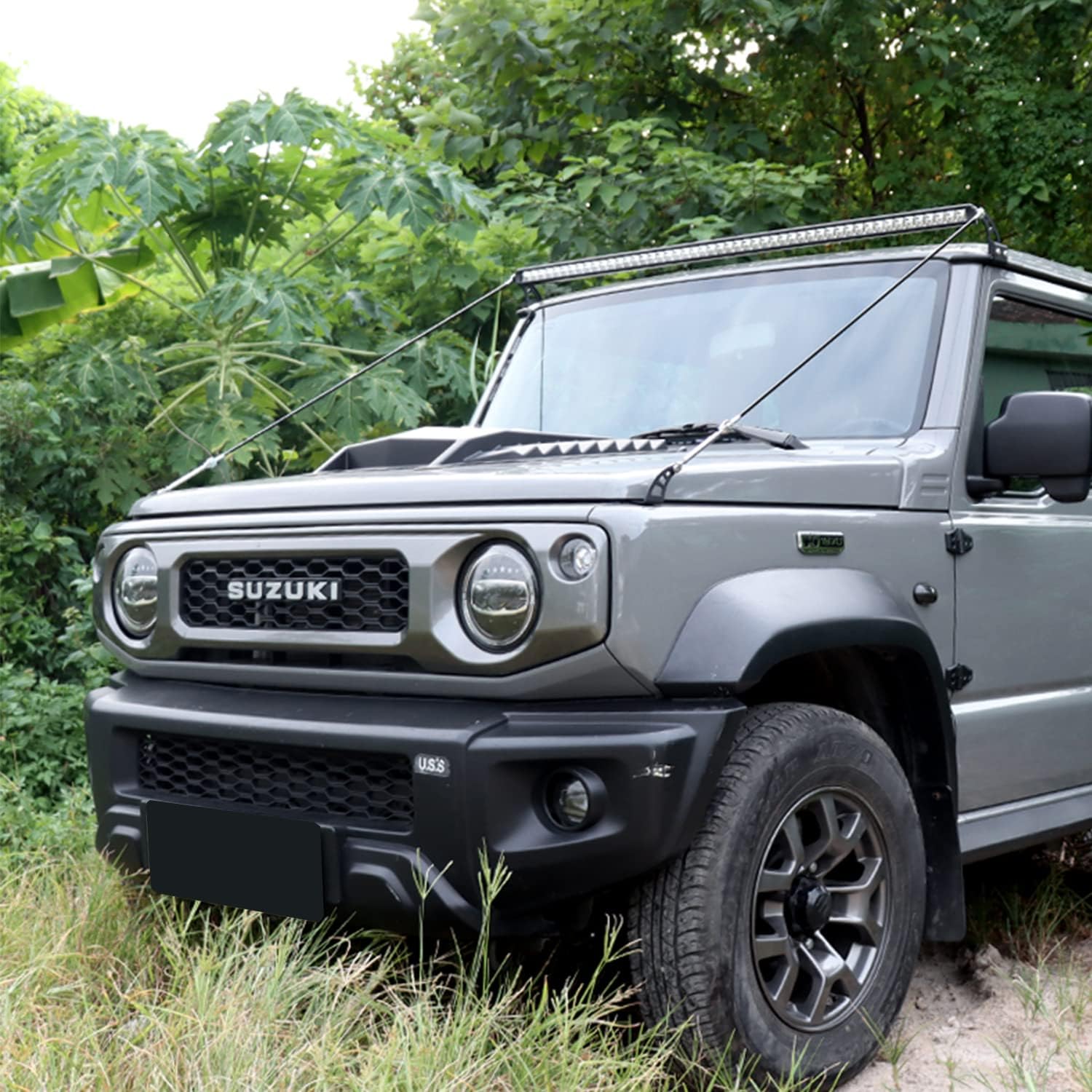 Новый комплект крепления обода Suzuki Jimny JB64 JIMNY Sierra JB74 Nomad JC74 Jungle Protector Трос для устранения препятствий на лесной дороге, защитный кронштейн капота, внешние детали и аксессуары эксклюзивного дизайна на заказ (комплект крепления обода), фото 4