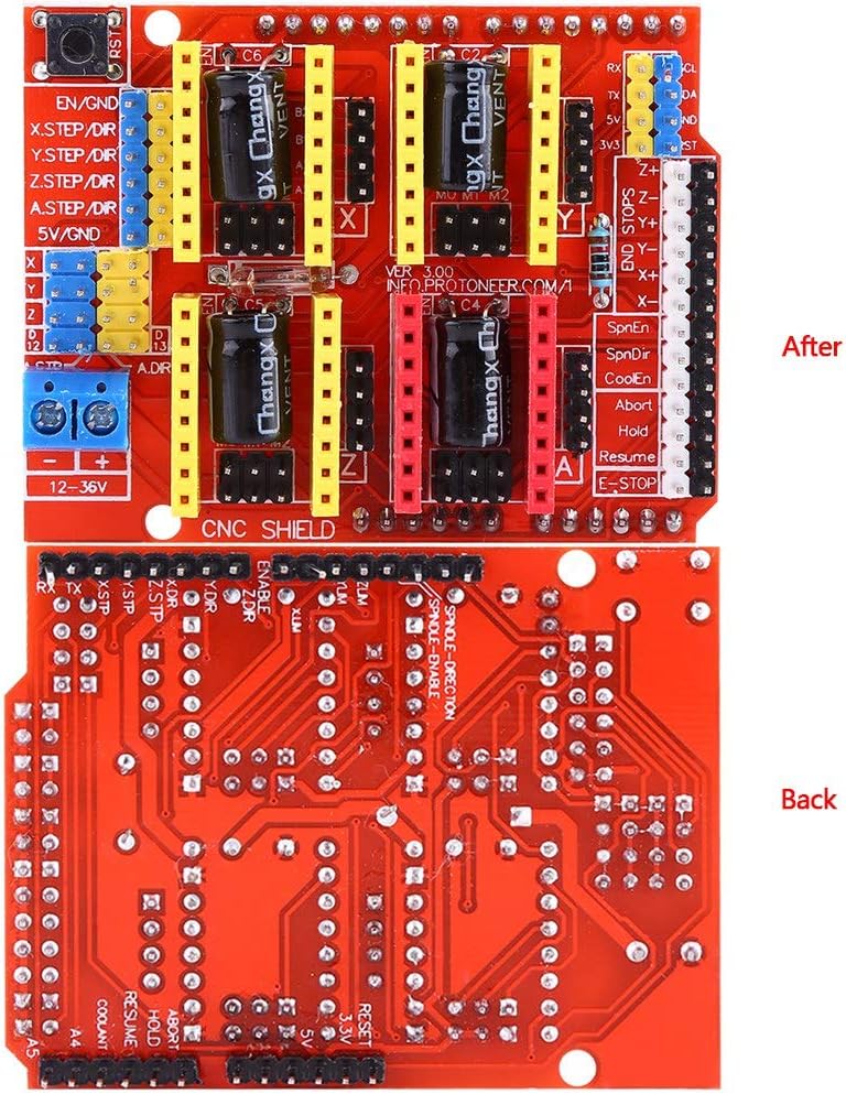 Плата контроллера с ЧПУ V3.0, 4 шт. съемный драйвер шагового двигателя A4988, плата расширения 68x53x18 мм, детали для гравировки 3D-принтера, 4 шт. радиатора, DC 12 В ~ 36 В, фото 3