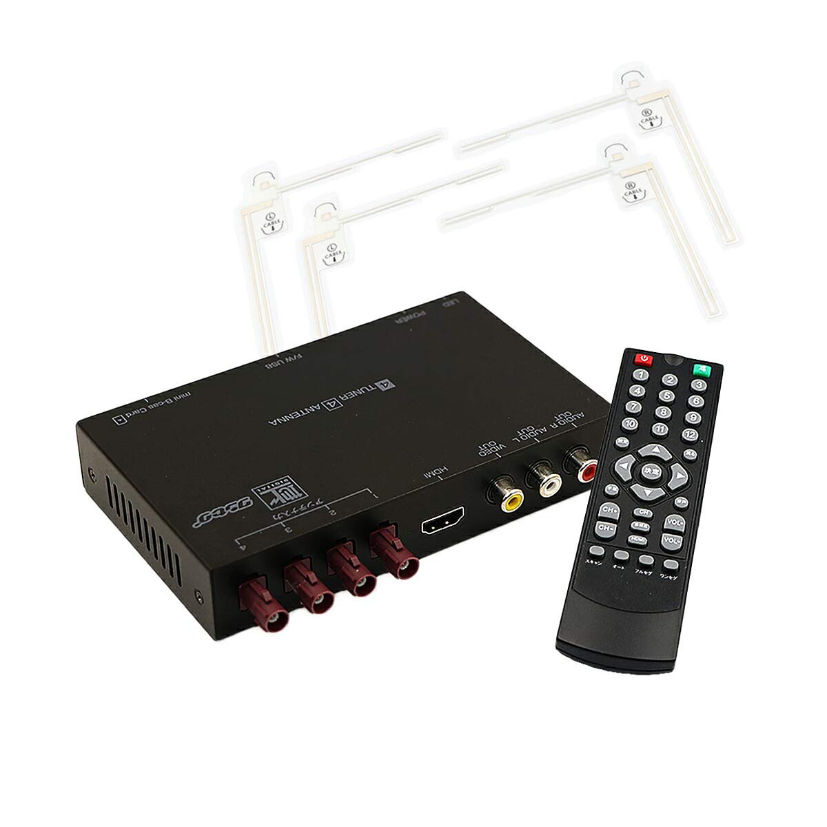 高精細度 地デジチューナー FAKRAコネクター フルセグチューナー HDMI 4x4 miniB-CASカード付き FAKチューナー
