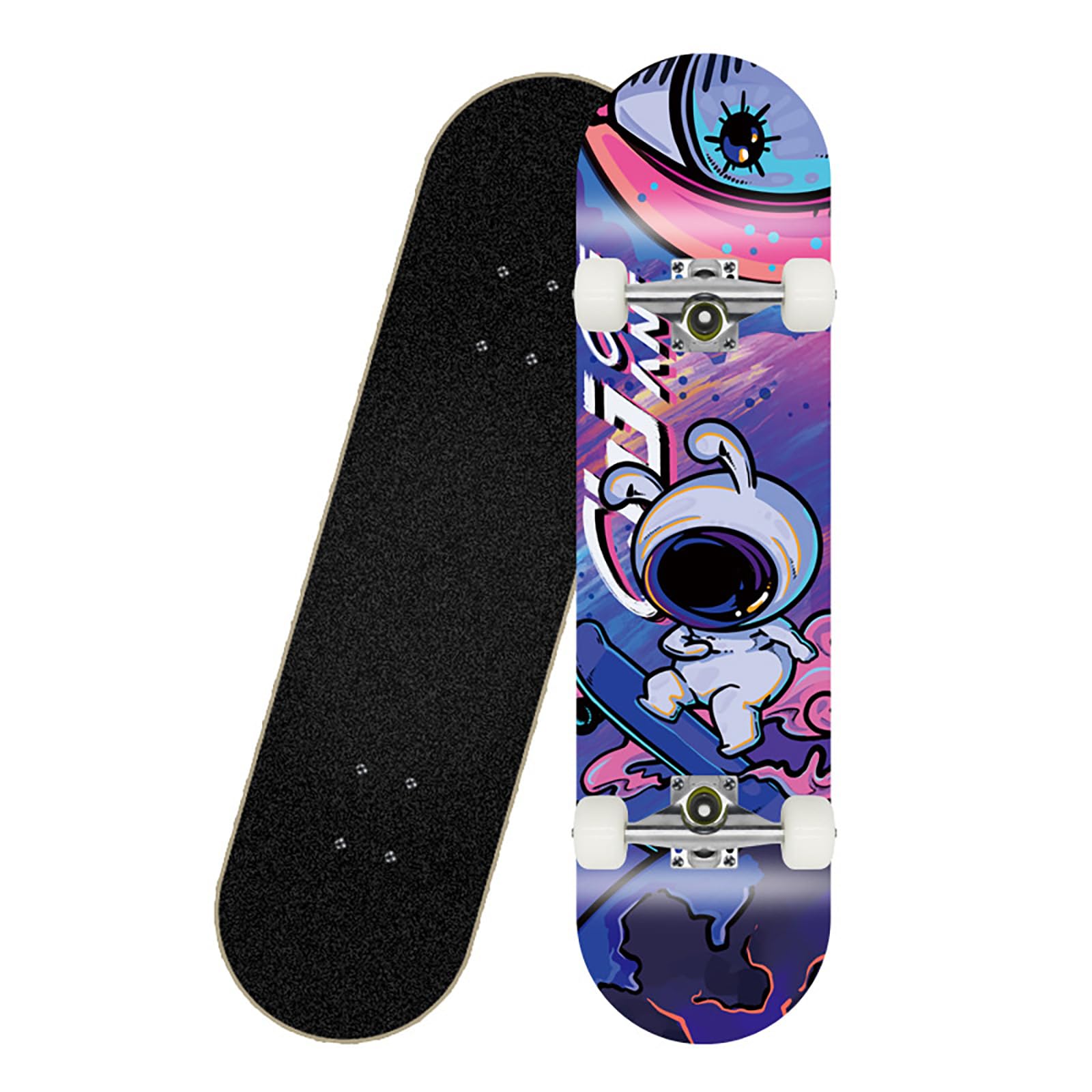 Skateboard Skateboard Kids 8 Layer Canadian Maple Skateboard Perfect for Beginners, Kids and Adults 31" High Precision Professional Skateboard Birthday Gift Christmas Gift Astronaut