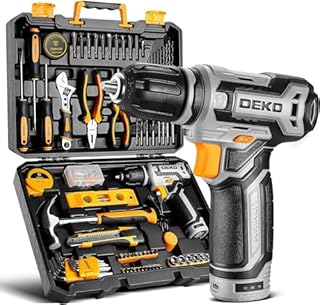 【12V電動ドリル付き】133点本組 工具セット ホームツールセット 家庭用 ツールセット 日曜大工 DIYセット 作業工具セット 家具の組み立て 住まいのメンテナンス用 修理道具セット 便利な収納ケース付き グレー
