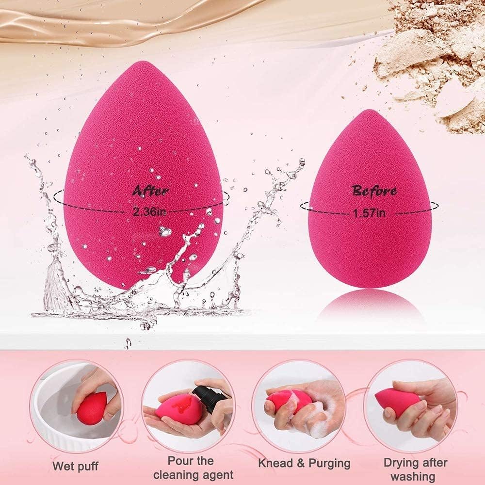 Профессиональный розовый спонж для макияжа MELODINE Beauty Blender Face Makeup Легкий спонж для лица Puff - (1 упаковка), фото 4