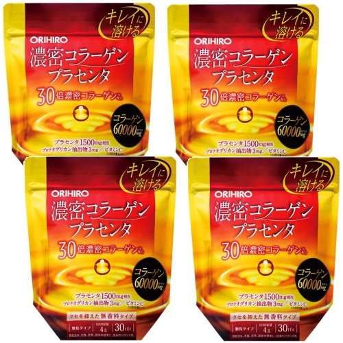 Orihiro Thick Collagen Placenta, 4.2 oz (120 g) x 4 Packs 120グラム (x 4)