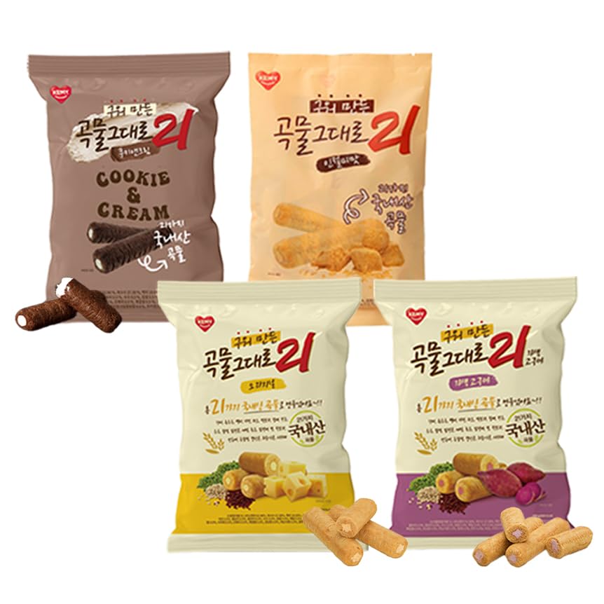 KEMY Baked Grain 21 Crispy Roll Sweets, 5.3 oz (150 g), Set of 4