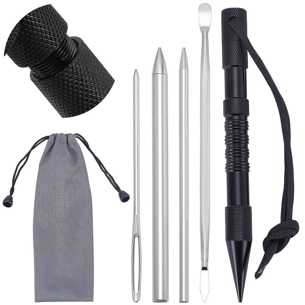 UNICRAFTALE Paracord Binding Tool Paracord Fid Set Metal Marine Spike Set Sewing Hole Needle Smooth Binding Tool Leather Rope Cord Work Bracelet Knitting
