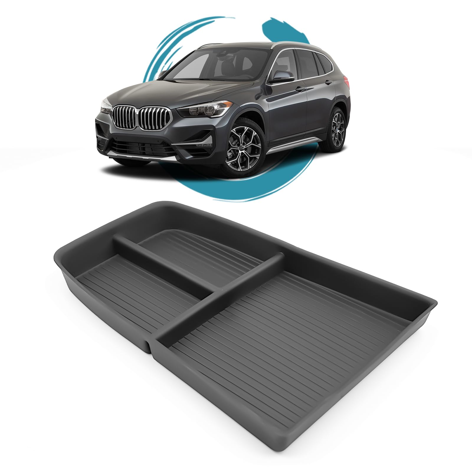 Ruiya 2023 New Model BMW X1 iX1 U11 Specific Console Tray Console Tray Console Box Center Console Accessory Small Item Holder ABS Material No Rattling Sound Interior Parts Custom Parts 2023 BMW X1 iX1 U11 (black)