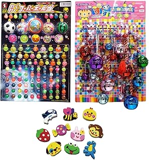 わくわくスーパーボール当て (110付き) ＋ すずあつめるんです！鈴当て(100+5個付き) くじ当て【ミニ消しゴムアソート10個 おまけ付き】 イベント 景品