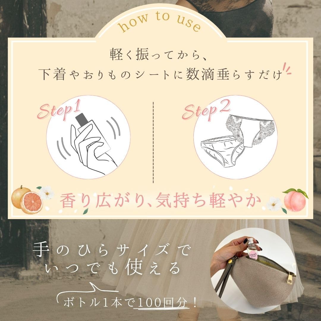 Парфюмированная вода Love Cosmetics для нижнего белья Hirari Secret Peach, 10 мл (запас на 3 месяца) VIO Odor Delicate Zone Сделано в Японии, фото 6