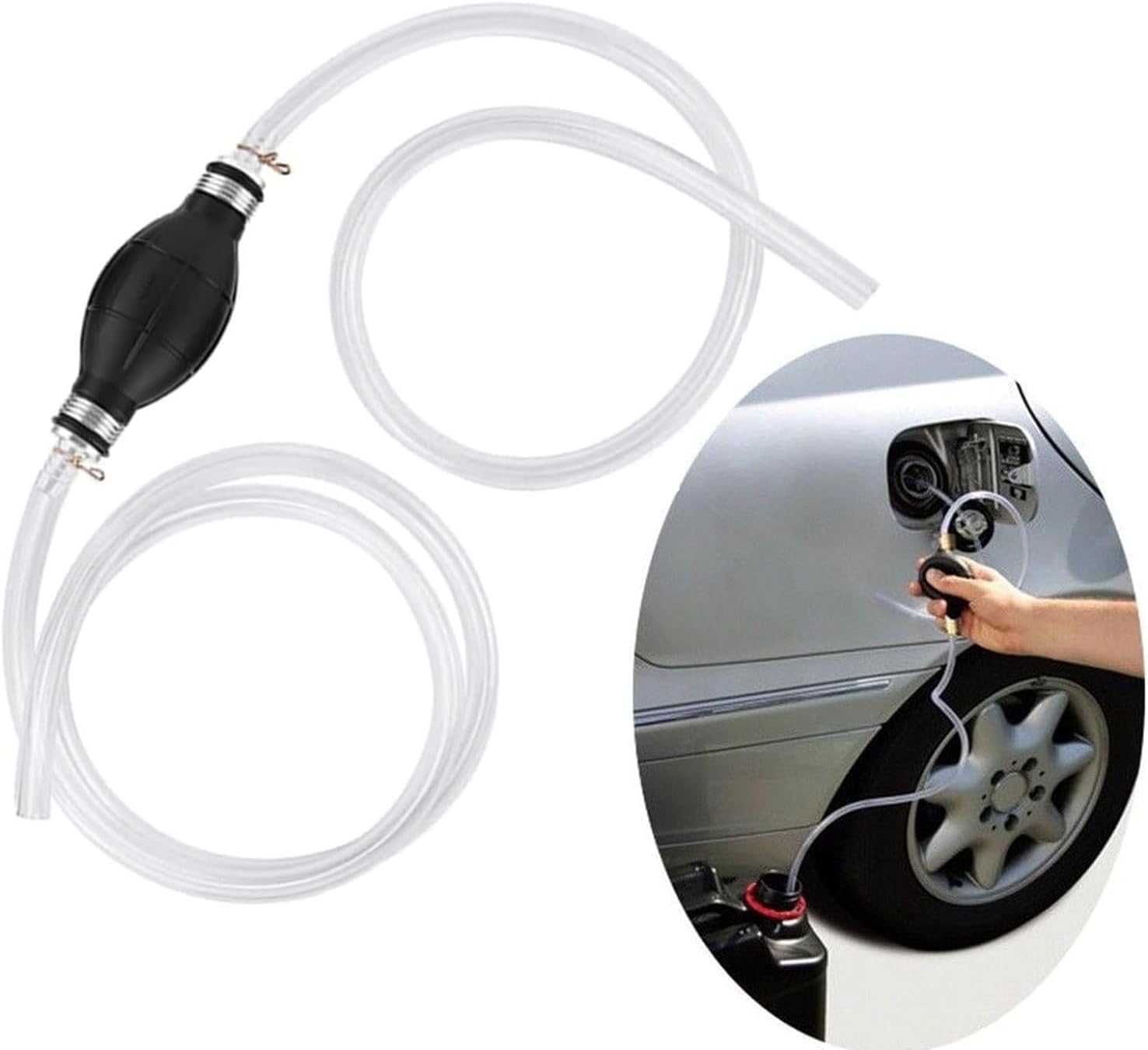 Oil Pump, Manual Pump, Gasoline Extractor Pump, For Vehicles, 6.6 ft (2 m), Gasoline Pump, Inner Diameter 0.3 inch (8 mm) Outer Diameter 0.4 inch (10 mm), Oil Changer, Fuel Line Transfer Hose