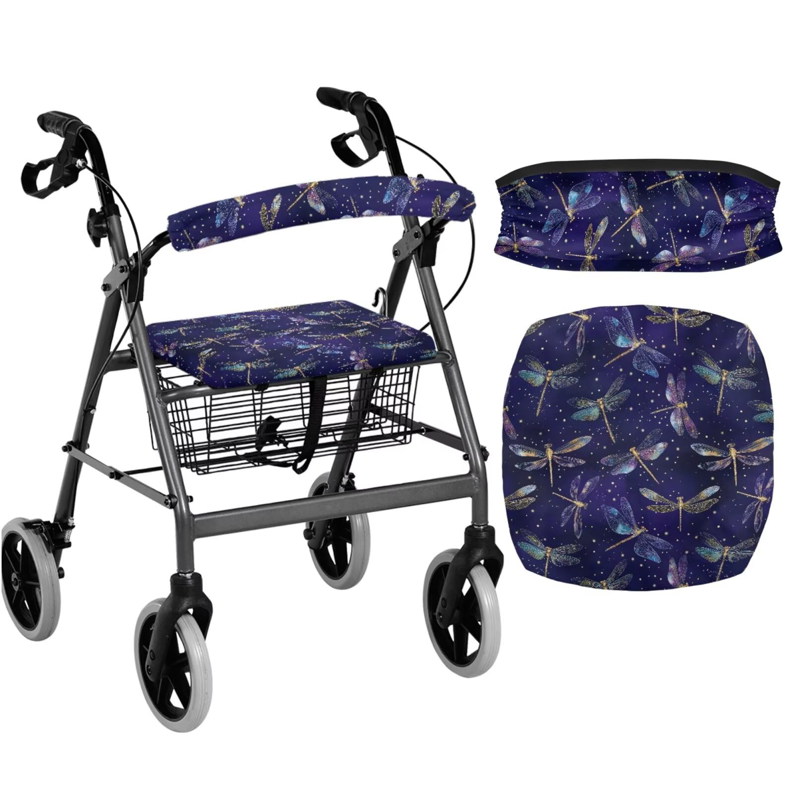 Rollator Accessories Dargonfly ユニバーサルローラーウォーカーシートと背もたれカバー レディース メンズ 高齢者用ウォーカー シートカバー付き高齢者へのギフトに ダーゴンフライ