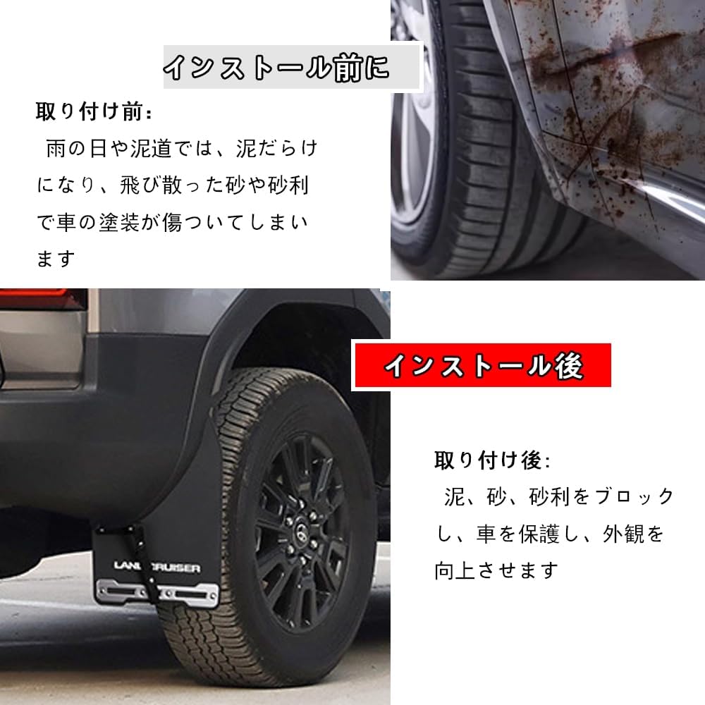 ДЛЯ нового Land Cruiser 250 Rankle 250 TRJ250W GDJ250W (2024〜настоящее время) Специальные запчасти Крылья автомобиля Брызговик на передних и задних колесах Материал PP + EPDM Дизайн для конкретного автомобиля Защита от царапин и износа Внешние аксессуары ПРОСТОТА установки 4 шт Аксессуары Rankle 250 Land Cruiser 250 -, фото 4