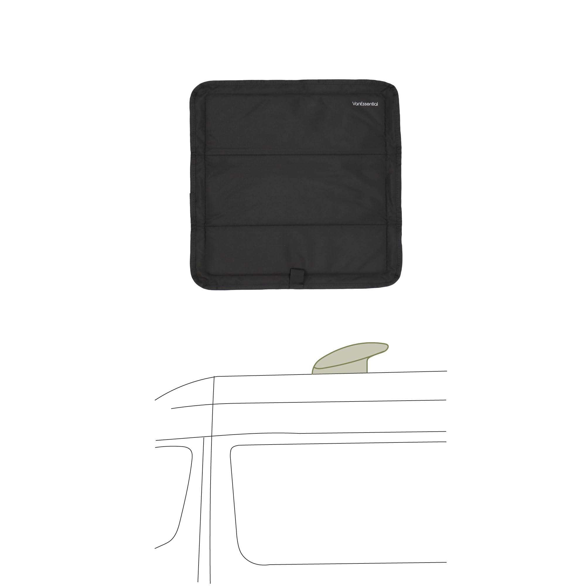 VanEssential Magnetic Insulated Blackout Roof Vent Cover (MaxxAir/Fantastic Fan) 16.5" x 16.5" - Black