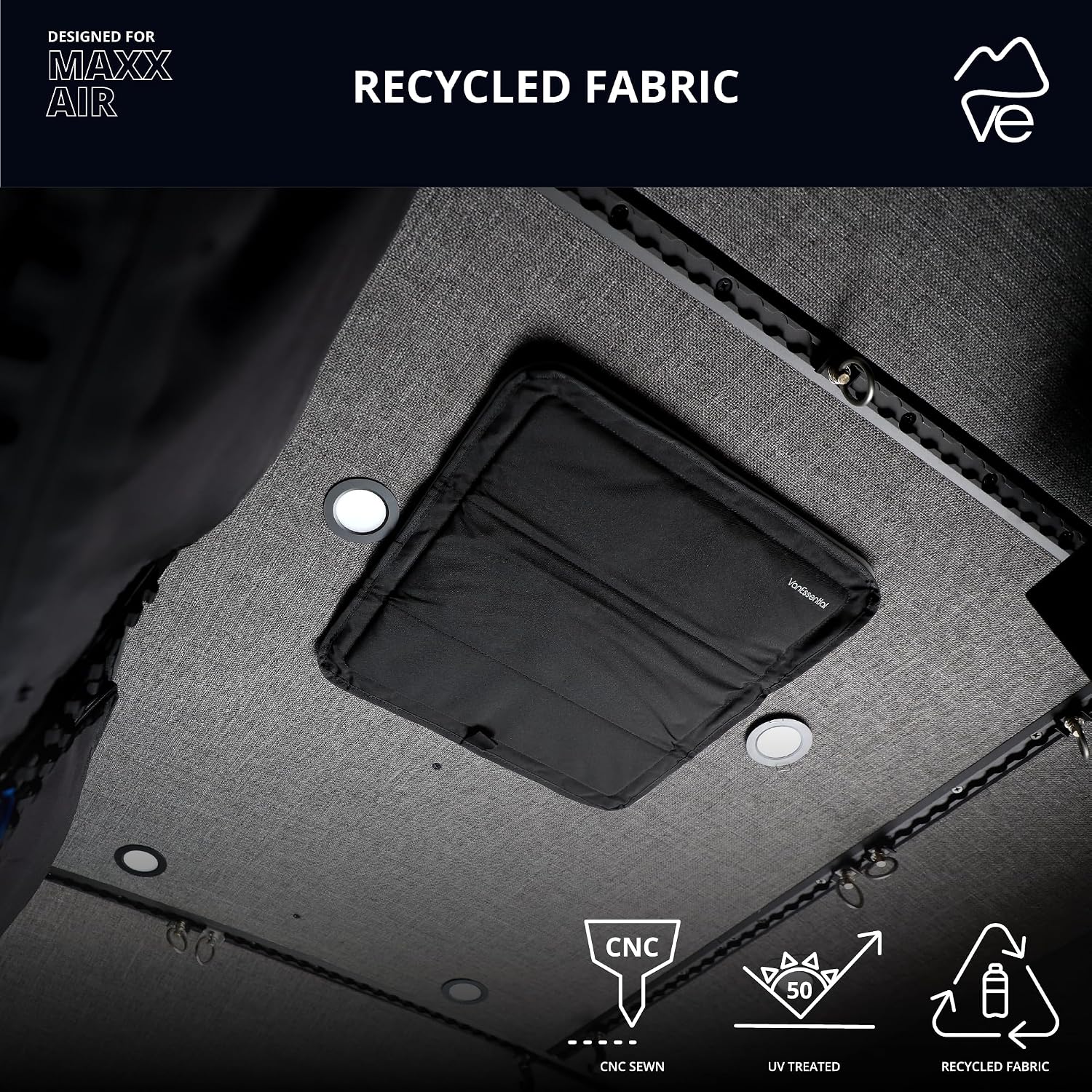Вентиляционная крышка на крыше с магнитной изоляцией VanEssential Blackout (MaxxAir/Fantastic Fan) 16,5 "x 16,5" - черный, фото 5