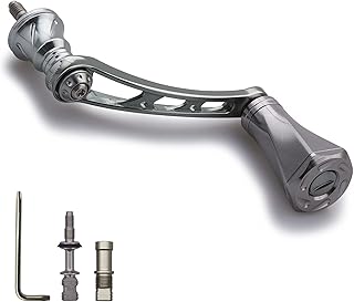 HEIGHTEN 56mm リール ハンドル 23mmノブ搭載 シマノ ダイワ(DAIWA) 通用 スピニングリール 用 Tornado Series (ガンメタル) (HT08105)