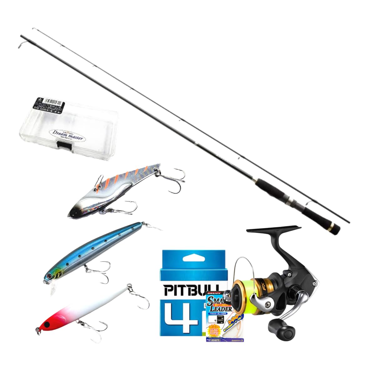Shimano Lurematic Introduction Set, PE String, Egging Set, Sea Bass Set, Light Game Set, Egging Rod, Sea Bass Rod, Light Game Rod, Egg Snap, Spinning Reel, FX2500, PE Line, Leader Aoliika, Seabass Seabass Set