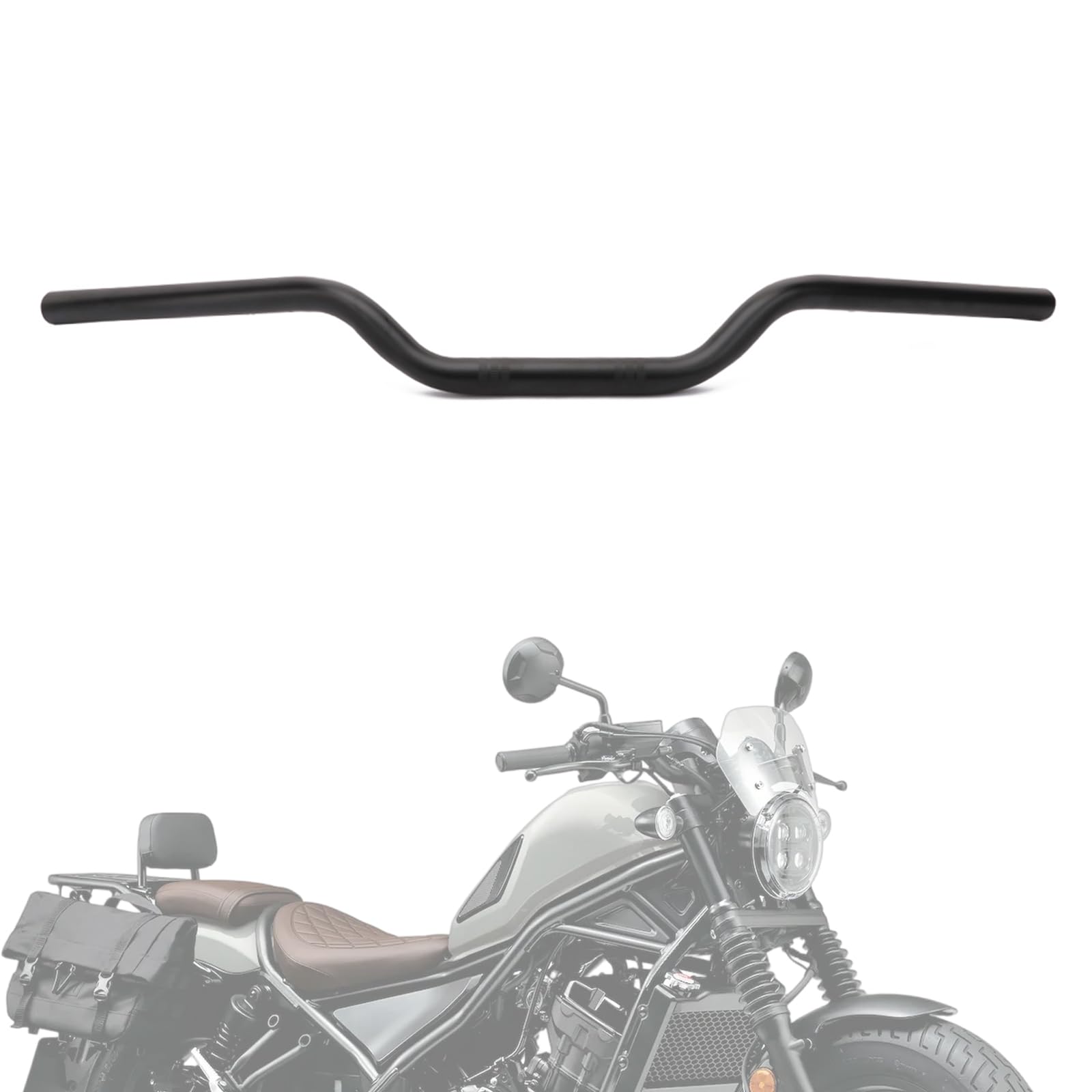 JFG Motorcycle Handlebar Outer Diameter Φ25.4mm Steel Universal Motorcycle Off-Road Street Handle - Black