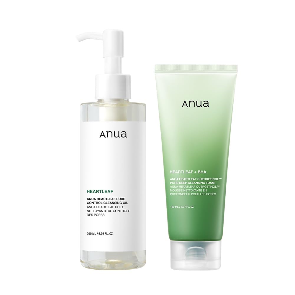 ANUA(アヌア)ドクダミポアコントロールクレンジングオイル200ml+ドクダミポアディープクレンジングフォーム150ml 2STEPセット(クレンジングオイル＋洗顔) 毛穴 角質 皮脂 黒ずみケア メイク落とし ゆらぎ肌 混合肌 heartleaf cleansing oil+heartleaf foam スキンケア【公式・正規品】 200ml+150ml 2STEPセット(クレンジングオイル＋ポアディープクレンジングフォーム)