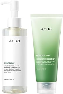 ANUA(アヌア)ドクダミポアコントロールクレンジングオイル200ml+ドクダミポアディープクレンジングフォーム150ml 2STEPセット(クレンジングオイル＋洗顔) 毛穴 角質 皮脂 黒ずみケア メイク落とし ゆらぎ肌 混合肌 heartleaf cleansing oil+heartleaf foam スキンケア【公式・正規品】