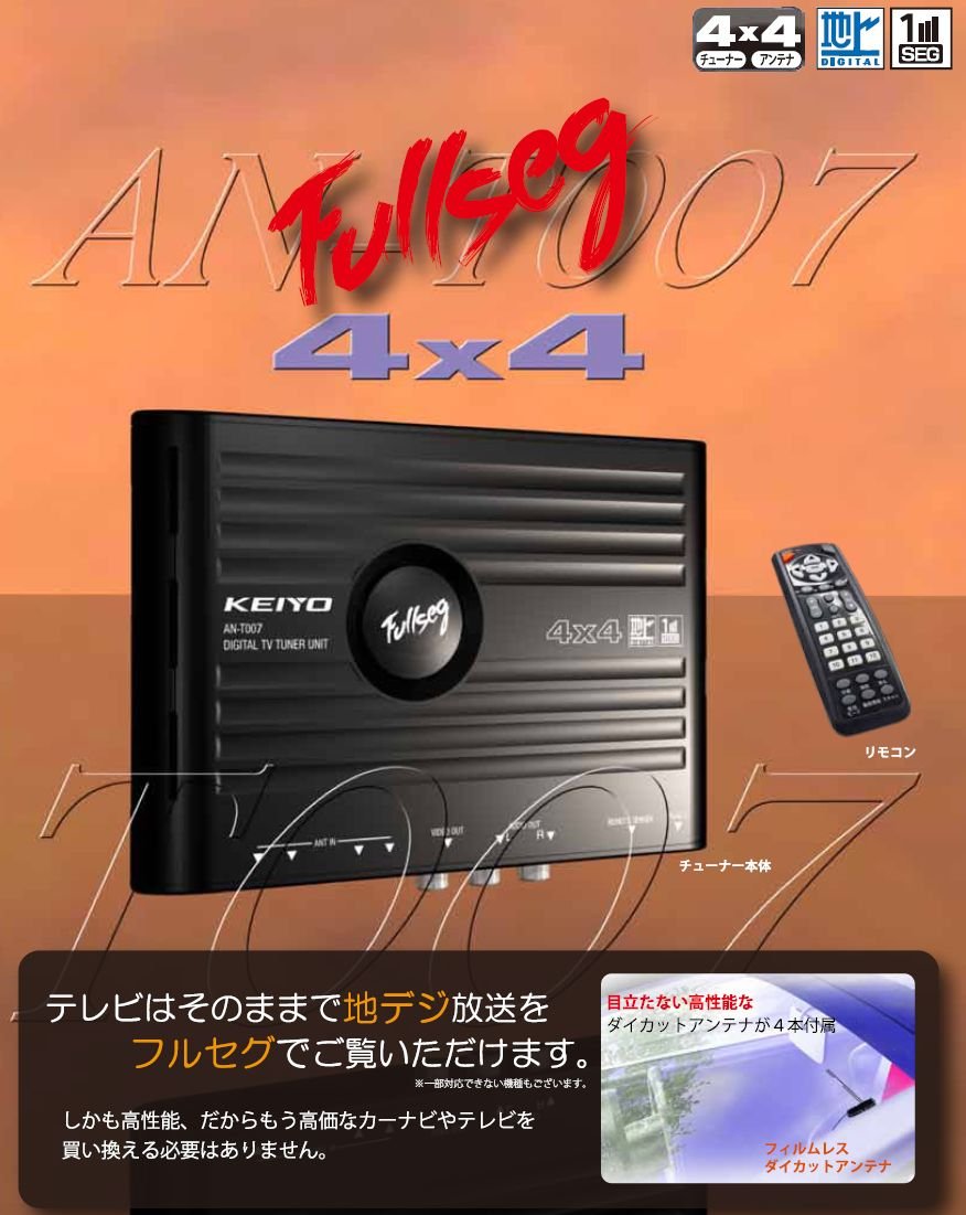 Keiyo AN-T007 Terrestrial Digital TV Tuner, 4X4 Full Seg