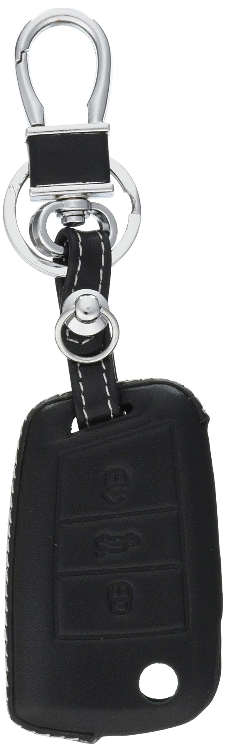 Core OBJ Leather Key Cover for Volkswagen/Audi White Stitching Golf7 / Golf Touran (5T) / POLO (6C) / Tiguan (AD1) / T-cross / A1 Sportback LE-GO7-002 *Please refer to the bottom of the page for