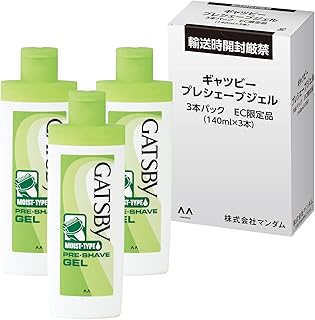GATSBY(ギャツビー) プレシェーブジェル メンズ 電気シェーバー用 アテンションラベルレス仕様 140ミリリットル (x 3) 【Amazon.co.jp限定】