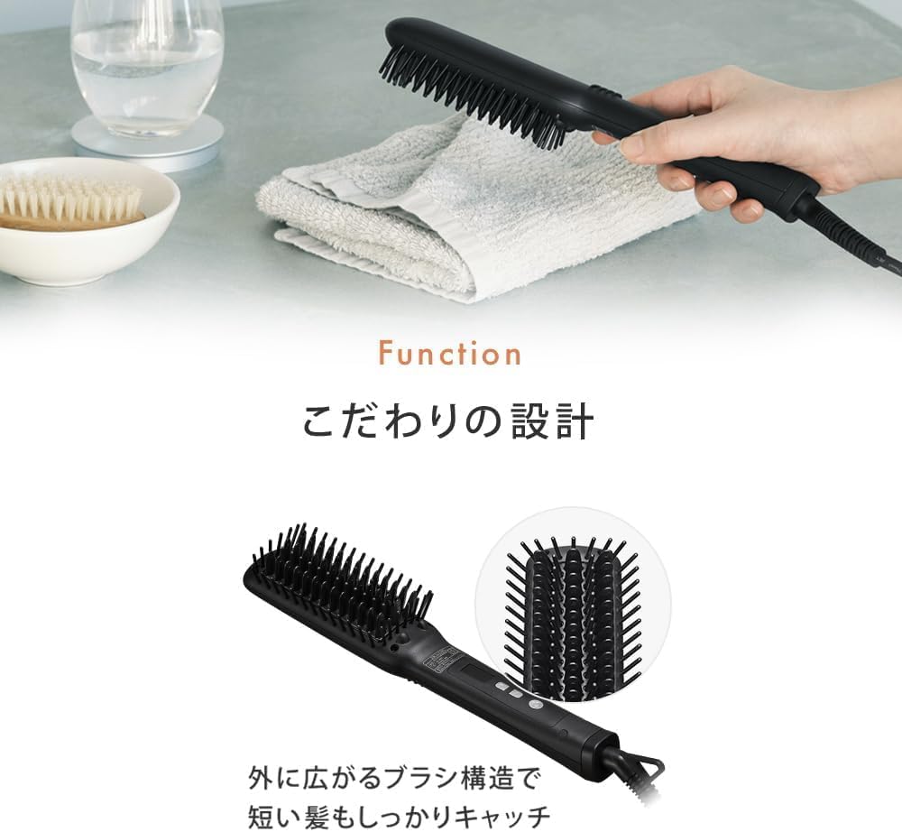 SALONIA SALONIA Straight Heat brush Тонкая щетка для волос для зарубежной переписки SL-012BKS черная [Amazon.co.jp количество ограничено], фото 9
