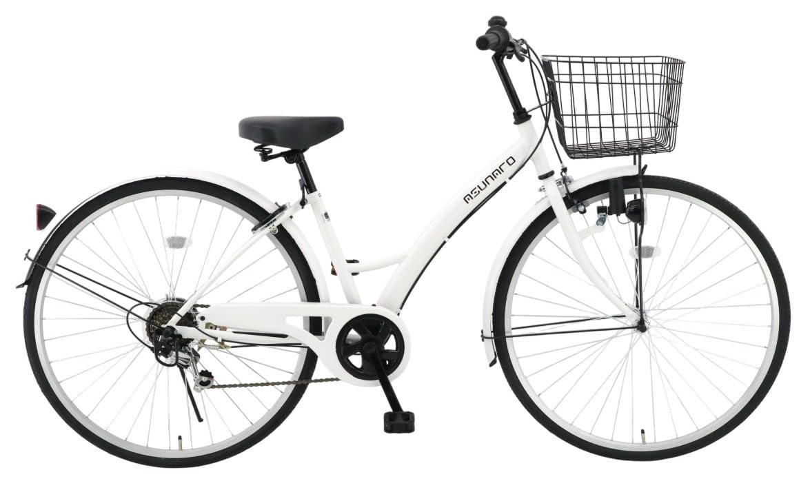 Asunaro AN-276NV 27-Inch Stylish City Cycle Bicycle, 6 Tier Gear matte, white
