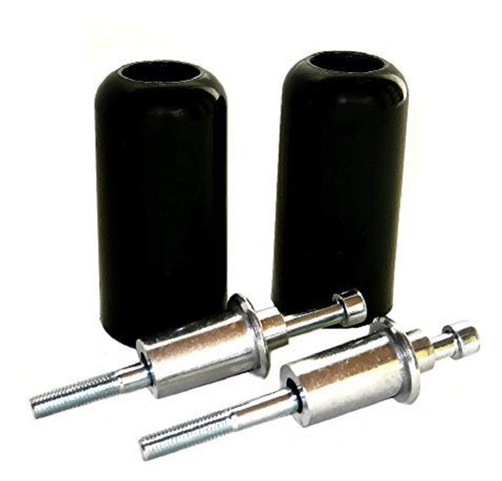 Motorcycle Universal Engine Guard Protector Slider Long Left and Right 2 Piece Set (Black, Black) (8mm)