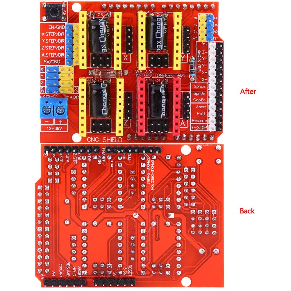 Плата расширения Yosoo cnc Shield V3 Комплект для 3D-принтера Комплект для ЧПУ Плата расширения с ЧПУ Shield A4988 Драйвер для гравировки Съемный экран с поддержкой 4 осей Защита от замыкания на землю Защита от короткого замыкания для замены в эксперименте, фото 6