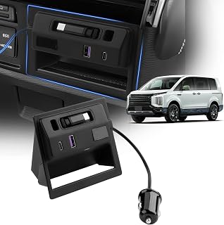【新登場】Mixsuper デリカ D:5 増設電源ユニット 増設ソケット 分配器 対応 USB シガーソケット Type-C 急速充電 車両電圧計付き LEDフットライト 2019年2月～現行 デリカD5 内装パーツ 簡単取付