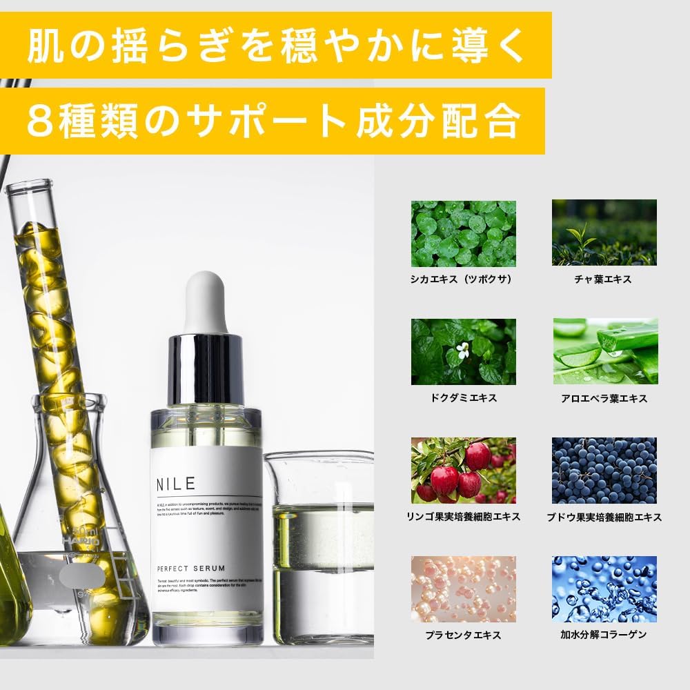 Сыворотка NILE Serum Perfect Serum Сужает поры Ретинол, ниацинамид, витамин С (аромат МУСКУСА LAFRANCE), фото 5