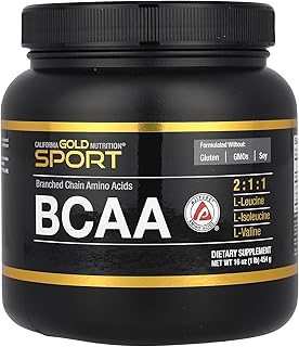 California Gold Nutrition, スポーツ、BCAA（分岐鎖アミノ酸）パウダー、AjiPure®（アジピュア）、L-ロイシン L-イソロイシン L-バリン配合分岐鎖アミノ酸、454g（1ポンド）