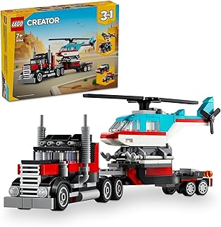 レゴ(LEGO) クリエイター ヘリコプターをのせたトラック おもちゃ 玩具 誕生日 プレゼント ブロック 男の子 女の子 子供 7歳 8歳 9歳 小学生 乗り物 車 ミニカー 31146