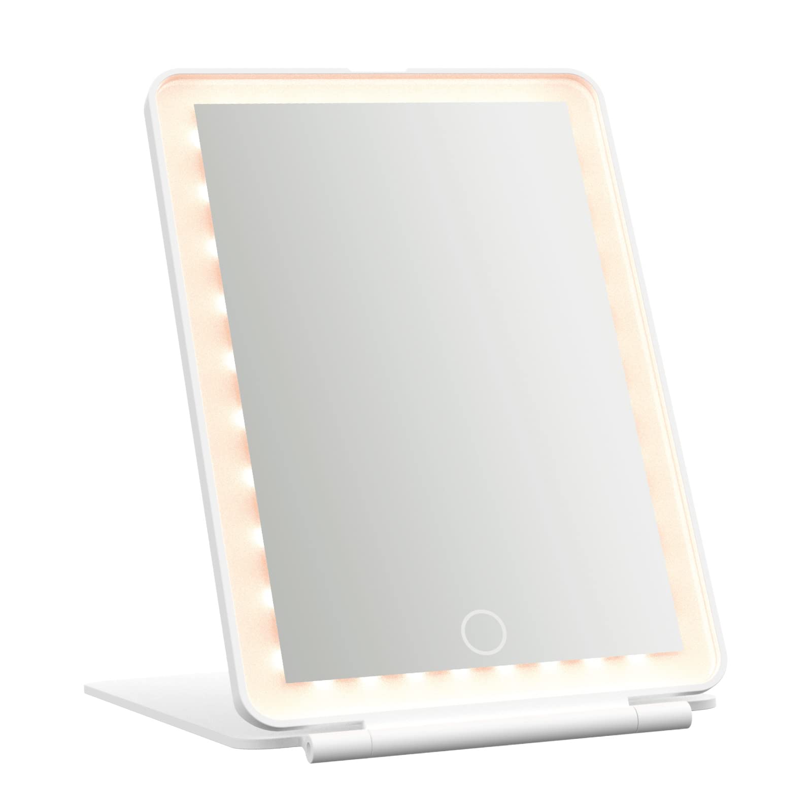 Tama Denki Industries PEB010 Tabletop Mirror, LED Light, Foldable, Compact Storage, Actress Mirror, USB Rechargeable