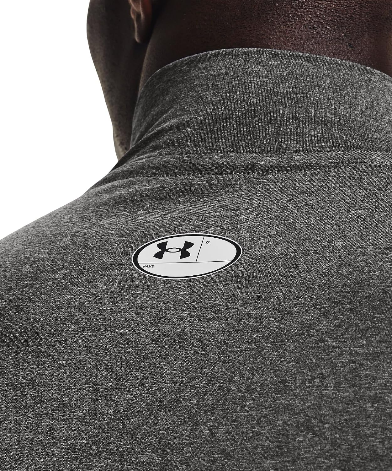 Under Armour Базовый слой UA Heat Gear Armor — компрессионная лонгслив-майка с высоким воротником, мужская, размер L, цвет Carbon Heather / Black (модель 2022), фото 7
