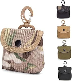 ミニ 小銭入れ ミリタリー Edc ポーチ フック付き タクティカルポーチ アウトドア 狩猟 キャンプ ハイキング トレッキング用 1pc アウトドアツール収納ウエストバッグ小銭入れ (迷彩（グリーン）) [並行輸入品]