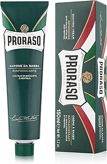 PRORASO(ポロラーソ) シェービングクリーム リフレッシュ 髭剃り メンズ シェービングフォーム メントール ユーカリ イタリア製 150ml 150ミリリットル (x 1)