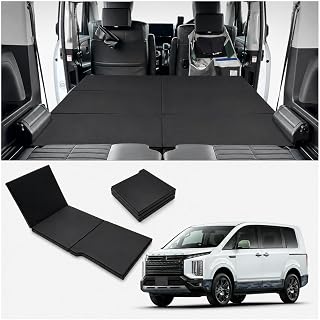 GIMUYA 三菱 デリカ D5 D5-R CV系 車中泊マット 折りたたみ式 ベッドキット CV1W/CV2W/CV4W/CV5W DELICA 2019年2月～現行 専用 設計 段差解消 快適睡眠 軽量 防水 仮眠 防災 PVC+高密度ウレタン 左右併用 内装 カスタム パーツ アクセサリー 車内グッズ ブラック 1PCS