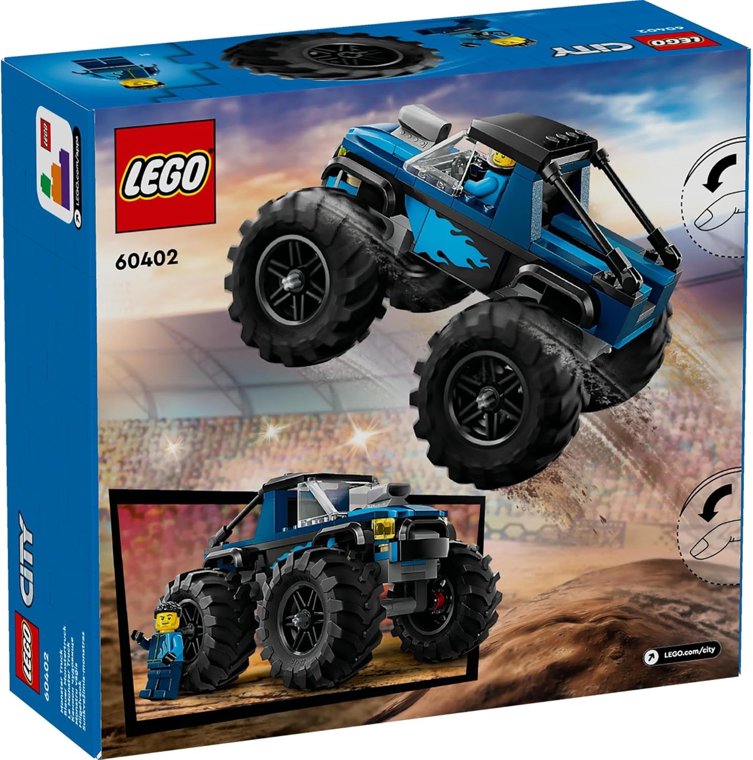 Lego City Blue Monster Truck Игрушка в подарок на день рождения Конструктор Развивающий для мальчиков и девочек Дети 5 лет 6 лет 7 лет 8 лет Катаются на машине Mini Car 60402, фото 11
