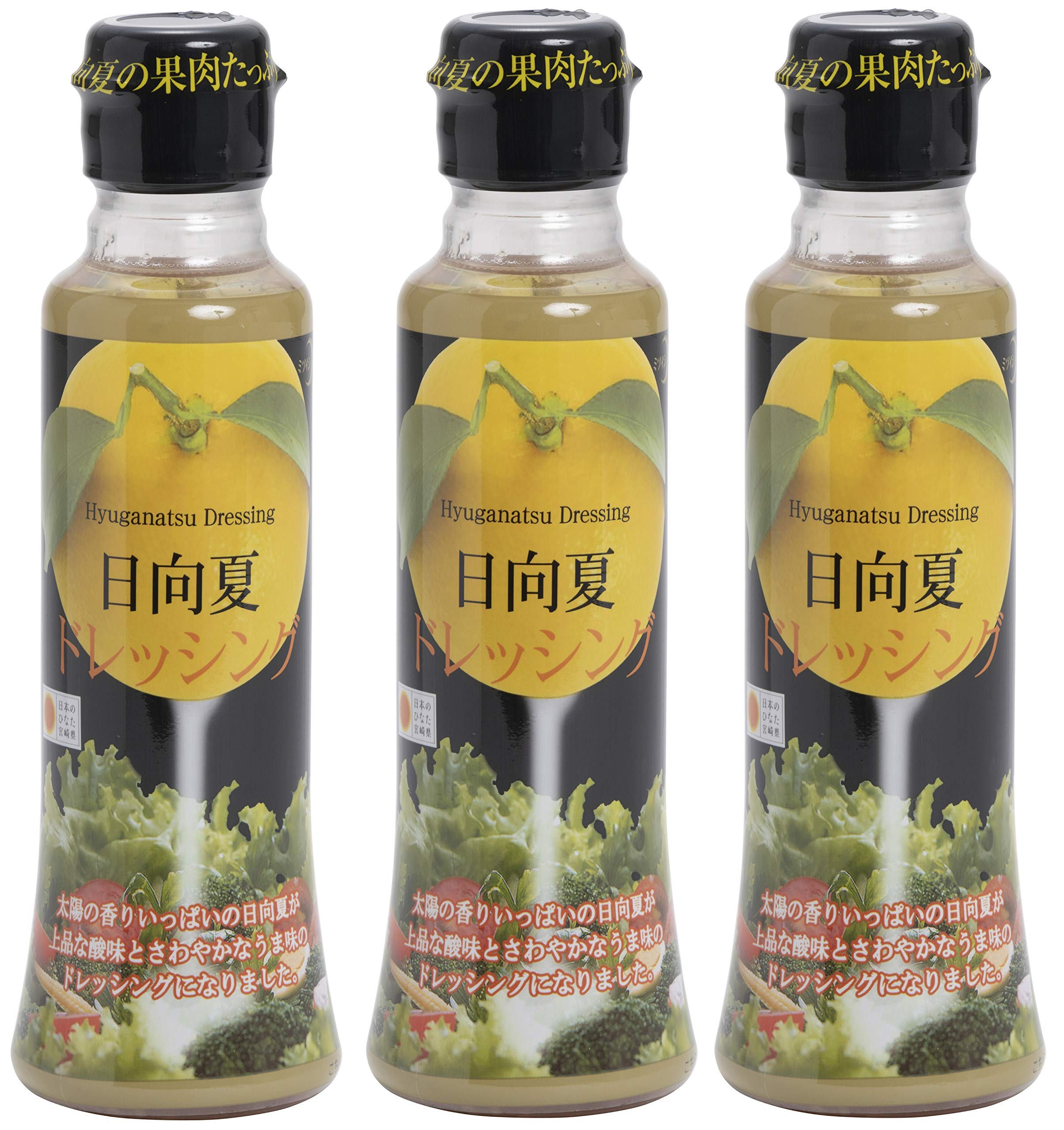 Mitsui-Sato Citrus Dressing Set of 3 Bottles, 6.1 fl oz (180 ml) Each, Using Miyazaki Specialty Hyuganatsu Mandarin Oranges