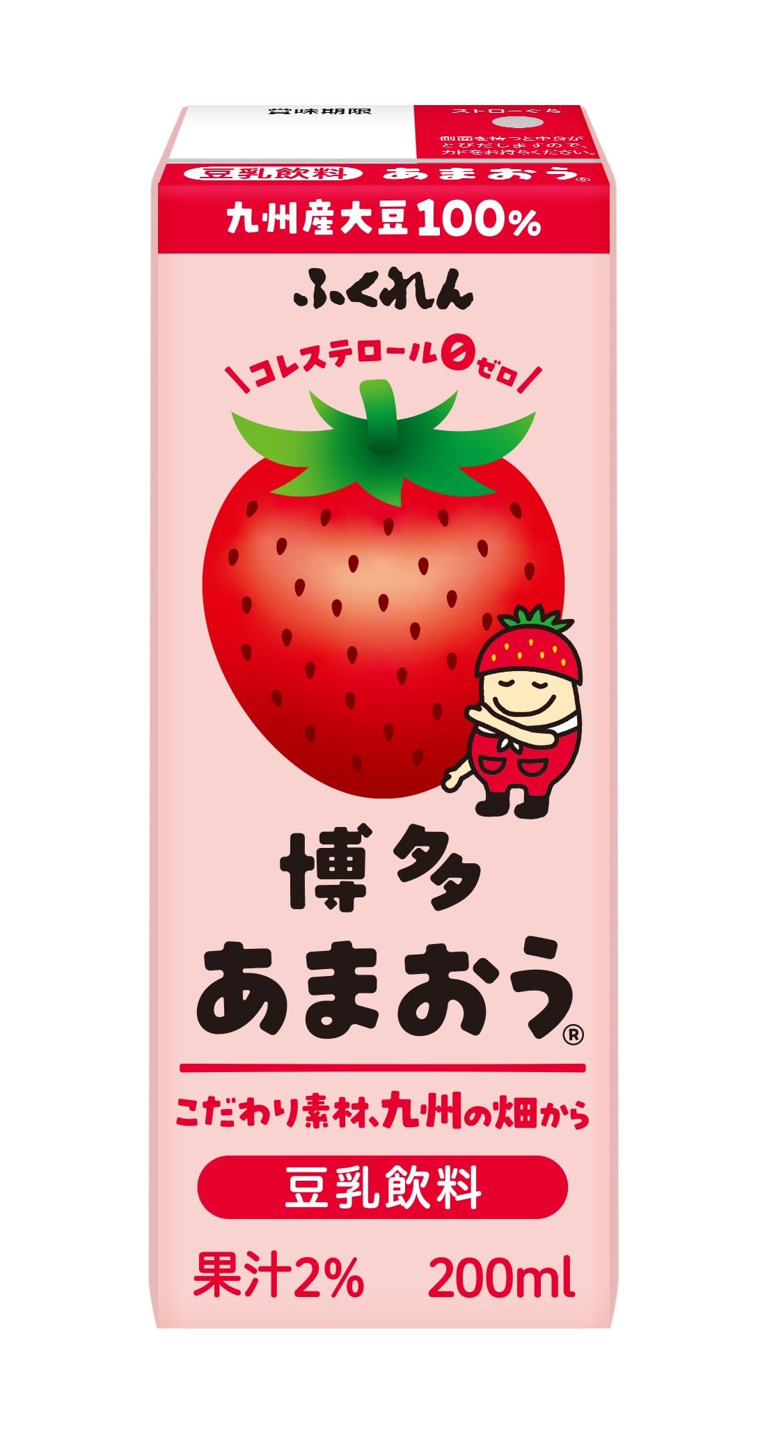 Fukuren Soy Milk Drink Hakata Amaou 200ml x 24 bottles Strawberry