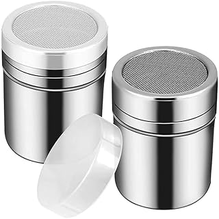 2個入り粉ふりボトル 粉ふり缶 調味缶ステンレス製 調味料入れ 防錆 耐久性 蓋付粉ふりボトル スパイス 小麦粉 コショウ 粉砂糖など 保存容器 家庭キッチン台所用