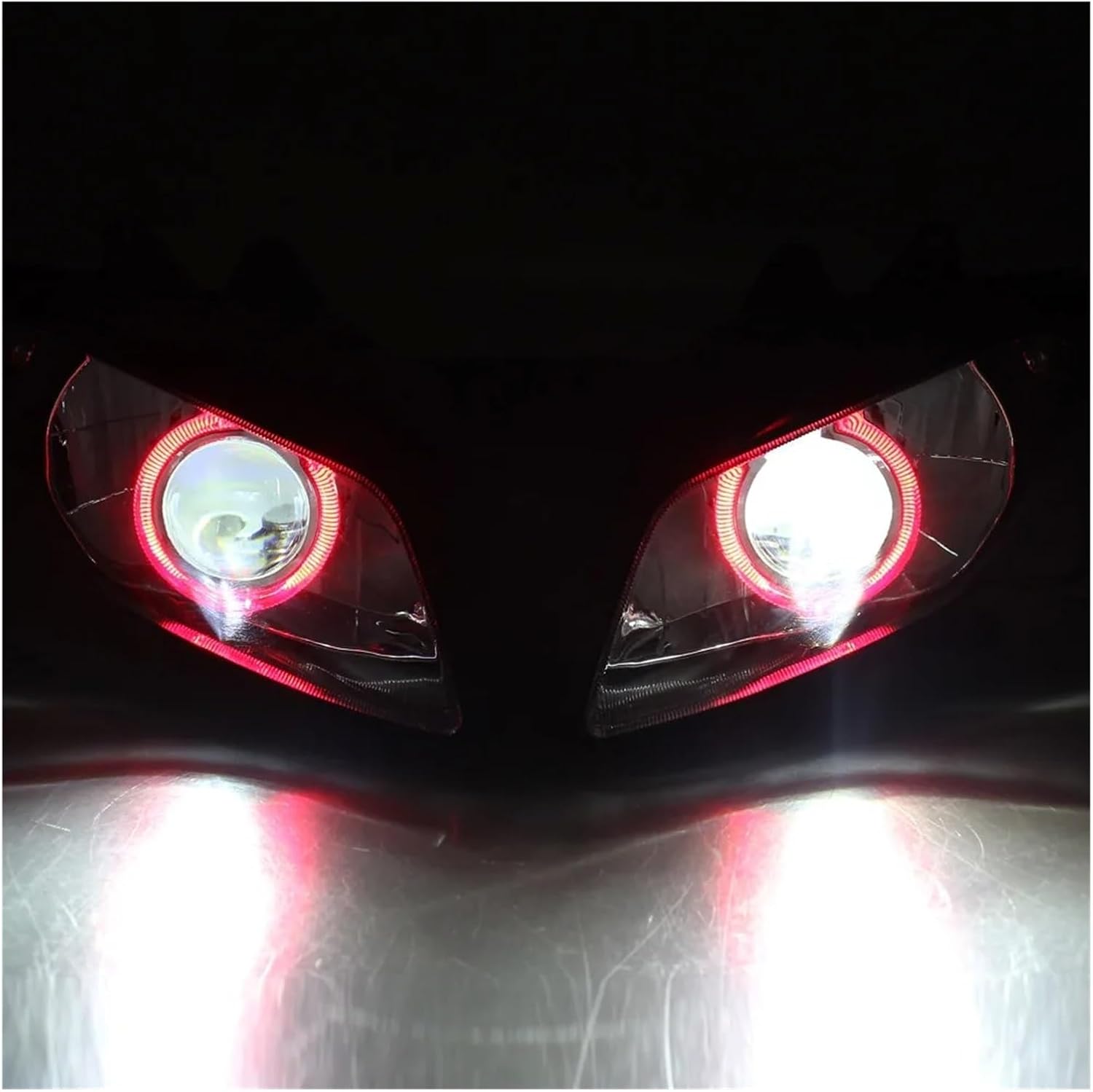 Мотоциклетная фара Мотоцикл в сборе HID Проектор Фары Moto High/Low Лампа фары Белый Красный глаз LED Подходит для YZF R1 2002-03, фото 4