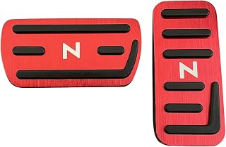 [YANMW] nbox ペダルカバー ブレーキペダル 適合 ホンダ nbox n-box N-WGN N-ワゴン NBOXカスタム N-VAN アルミフット ペダル ブレーキ アクセル カバー N-BOX JF5 JF6 があり 取付簡単 (赤)